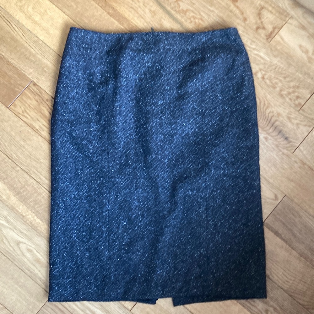 Brown Toned Knitted Pencil Skirt with Pleather detailing